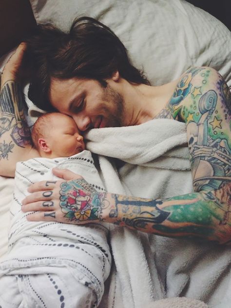 Cool Tattooed Parents Parent Tattoos, Newborn Photography Boy, Dad Advice, Raising Boys, Dad Baby, Love Tattoos, Father And Son, Little People, Baby Photography