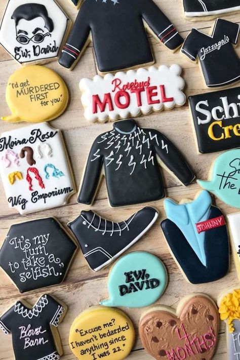 Diy Photo Book, Favorite Show, Schitt's Creek, Schitts Creek, Fancy Cookies, 40th Birthday Parties, Cute Cookies, Icing Cookies, Fun Cookies