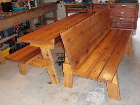 Convertible Picnic Benches Picnic Benches, Metal Picnic Tables, Free Furniture Plans, Deck Bench, Picnic Table Plans, Picnic Table Bench, Folding Picnic Table, Lakeside Living, Lawn Furniture