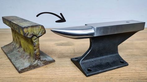 How To Turn Railroad Track into a DIY Homemade Anvil Railroad Track Anvil, Homemade Tools Metals, Diy Forge, Diy Tools Homemade, Metal Fabrication Tools, Blacksmith Tools, Fabrication Tools, Blacksmith Projects, Metal Working Projects