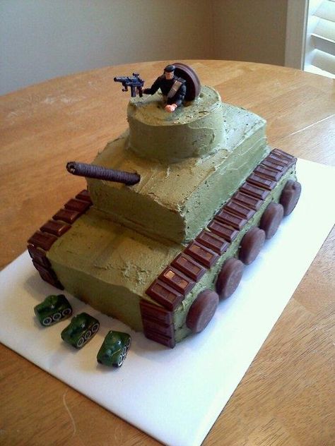 Army Tank Cake, Army Birthday Cakes, Tank Cake, Army Cake, Military Cake, Army's Birthday, Army Tank, Cupcakes For Boys, Childrens Birthday Cakes