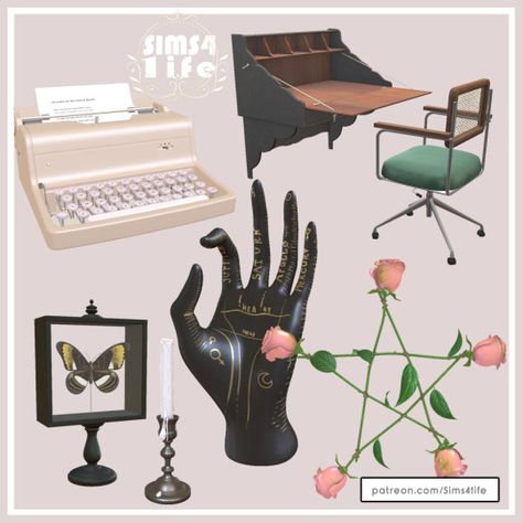 Sims 4 Cc Witchy Clothes, Cc Sims 4 Clutter, Clutter Cc Sims 4, Dark Academia Theme, Leo Sims, Sims 4 Cc Goth, Sims 4 Cc Sims, Sims Furniture, Furniture Cc