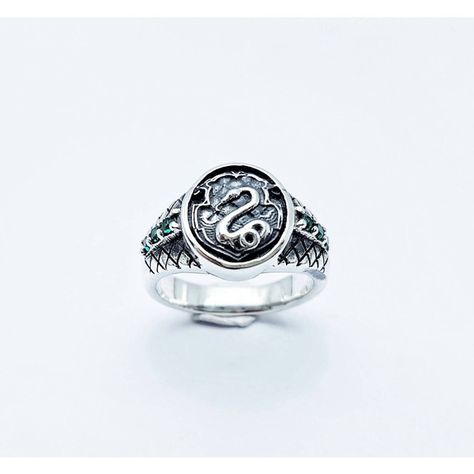 Draco Malfoy Signet Ring, Slytherin Rings, Harry Potter Jewelry Rings, Slytherin Ring, Slytherin Jewelry, Ring New Design, Slytherin Fashion, College Rings, Fandom Jewelry