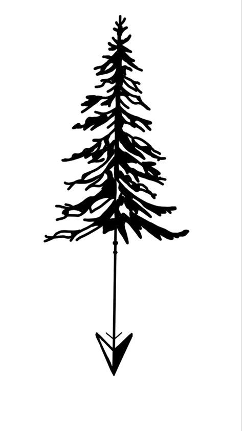 Tree And Arrow Tattoo, Pine Tree Tattoo, Arrow Tattoo, Body Is A Temple, Tree Tattoo, Pine Tree, Body Art, Tattoo Ideas, Piercings