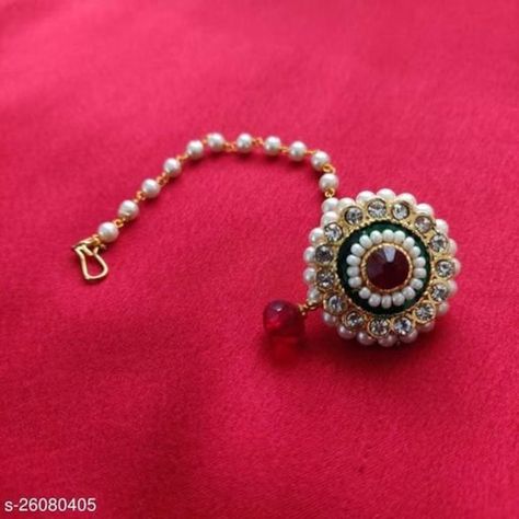 Borla Rajasthani, Indian Wedding Hair, Nethi Chutti, Gold Maang Tikka, Fancy Jewellery Designs, Artificial Stone, Fancy Jewellery, Jhumka Earrings, Jewellery Set