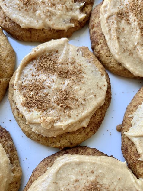 Pumpkin Chai Cookies with Coffee Icing | Showit Blog Pumpkin Chai Cookies, Cookies With Coffee, Fall Inspired Drinks, Chai Cookies, Holistic Nutrition Recipes, Coffee Icing, Honey Cornbread, Pumpkin Cookie, Pumpkin Chai