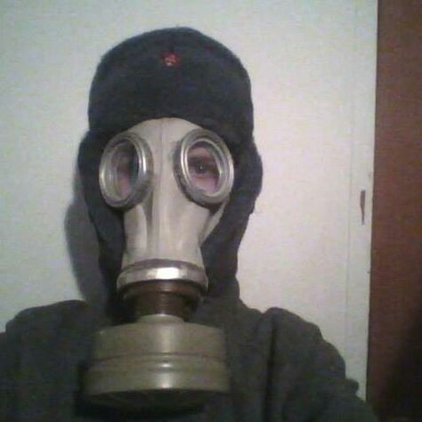 Ushanka [X] Soviet GP-5 Gas Mask [X] Fog Lenses [X] Filter [X]   ........... Awesomeness! Gp-5 Gas Mask, Soviet Gas Mask, Gp5 Gas Mask, Gas Mask Pfp, Ushanka Drawing, Ushanka Pfp, Grindcore Aesthetic, Gas Mask Aesthetic, Russian Pfp