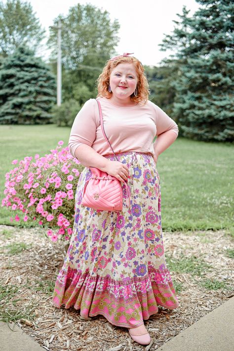 Spell and the Gypsy Collective Buttercup Maxi Skirt: a review of Spell's bohemian floral maxi skirt by plus size blogger Liz of With Wonder and Whimsy. Floral Maxi Dress Plus Size, Whimsical Fashion Plus Size, Plus Size Boho Chic, Modest Plus Size, Fairycore Plus Size Outfit, Plus Size Character Inspiration, Plus Size Cottage Core Clothing Patterns, Plus Size Long Skirt, Plus Size Maxi Skirt