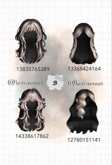 Roblox Two Tone Hair Codes, Hair Id Codes, Roblox Black Hair, 2 Tone Hair, Brown Hair Roblox, Roblox Hair, Two Tone Hair, Two Toned Hair, Tan Skin Blonde Hair