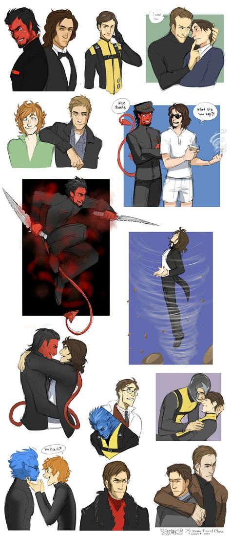 Some Cherik Azazel Xmen, Marvel Heroes Names, Erik Lensherr, Nerdy Jokes, Xmen Comics, Marvel Headcanon, X Men Evolution, Charles Xavier, Uncanny X-men