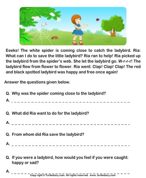 Reading comprehension stories - TurtleDiary.com 2nd Grade Reading Worksheets, English Creative Writing, Writing Comprehension, Picture Comprehension, First Grade Reading Comprehension, Grade 1 Reading, Reading Comprehension For Kids, Describing Words, Reading Comprehension Kindergarten