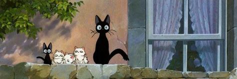 Studio Ghibli Theme, Black Cats, Studio Ghibli, Twitter, White, Black