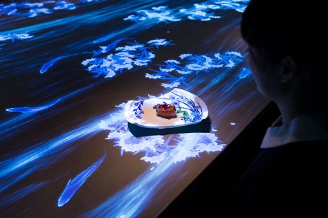 High End Restaurant, Tokyo Restaurant, Food Plate, Luxury Restaurant, Interactive Installation, Projection Mapping, Interactive Art, Restaurant Ideas, Gala Dinner