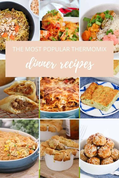 A collection of easy Thermomix meals including pasta dishes, soups, frittatas, meatballs and much more for lunches or dinners. Thermomix Recipes Dinner, Thermomix Healthy, Thermomix Recipes Healthy, Zucchini Soup Recipes, Beef Lasagne, Meatball Soup Recipes, Cannelloni Recipes, Comfort Pasta, Recipes Family