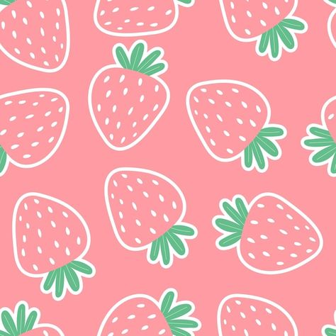 Strawberry Pattern Illustration, Illustration Strawberry, Strawberry Prints, Strawberry Cartoon, Strawberry Illustration, Strawberry Background, Kawaii Pattern, Packaging Design Trends, Strawberry Pattern