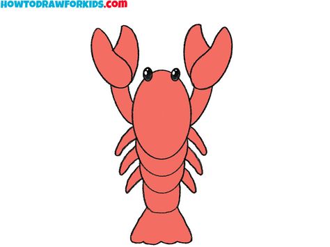 lobster drawing cute Lobster Drawing Simple, Lobster Drawing, Sketching Tips, Draw Animals, Coloring Supplies, The Claw, Pencil And Paper, Learn How To Draw, Draw Your