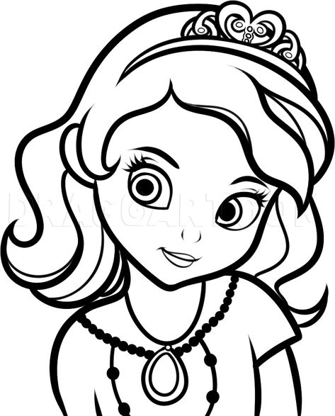 How To Draw Sofia The First, Step by Step, Drawing Guide, by Dawn | dragoart.com Princess Coloring Pages For Kids, Princesses Coloring, Castle Coloring Page, Disney Princess Sofia, Disney Princess Colors, Disney Princess Coloring Pages, Barbie Coloring Pages, Heart Coloring Pages, Princess Coloring Pages