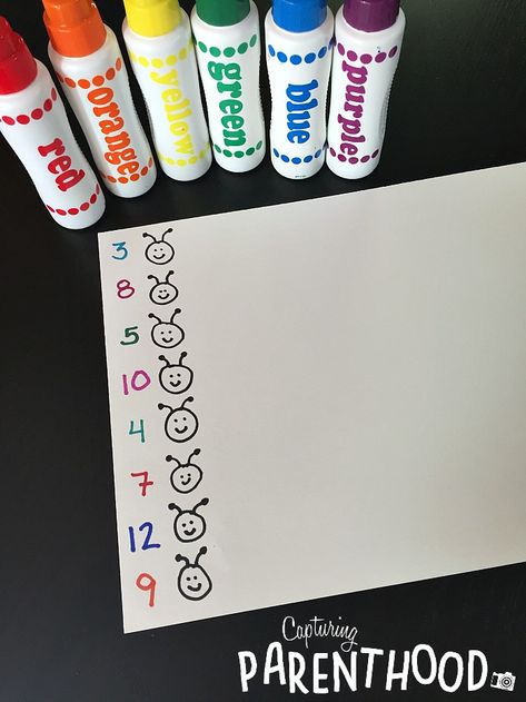 Dot Crafts For Preschool, Counting Art Activities Preschool, Counting Projects For Preschoolers, Numeral Activities For Preschool, Counting Art Preschool, Gsrp Small Group Ideas, May Math Activities Preschool, Fine Motor Counting Activities, Math Center Ideas For Preschool