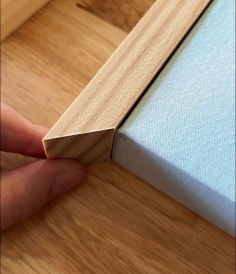 Build A Frame For Canvas, Wood Canvas Frame, Wall Frame Art Ideas, Diy Wood Canvas Frame, Diy Wooden Frame For Canvas, Build Frame For Canvas, How To Build A Canvas Frame, Diy Frame For Painting, Making Canvas Frames