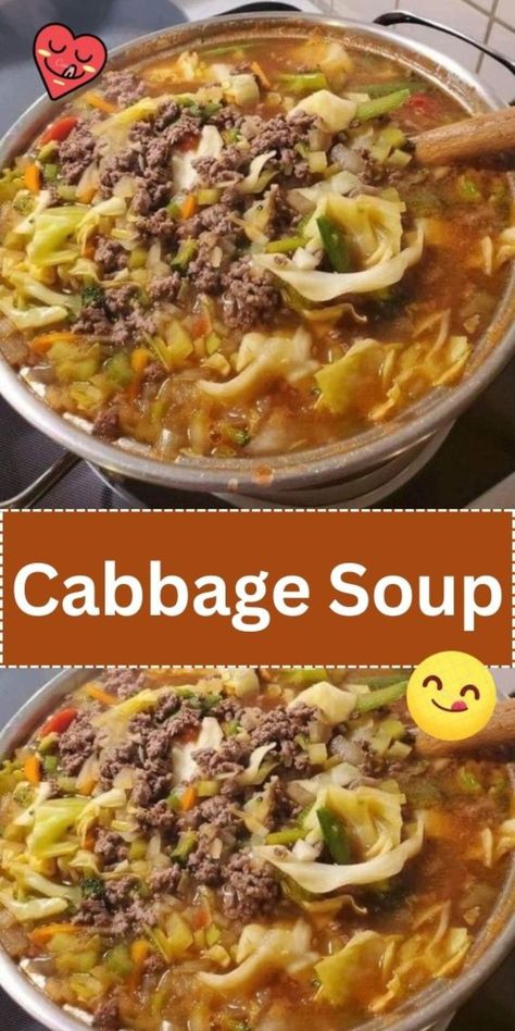 Warm your soul with a bowl of Hearty Cabbage Soup. Packed with cabbage, vegetables, and savory broth, this soup is a comforting, nourishing, and flavorful choice for any chilly day. It's a simple yet satisfying meal that leaves you wanting more. Recipes Cabbage, Easy Cabbage Soup, Cabbage Soup Recipe, Quick Soup Recipes, Quick Soup, Lipton Onion Soup Mix, Cabbage Soup Recipes, Leftover Rotisserie Chicken, Vegetable Beef Soup