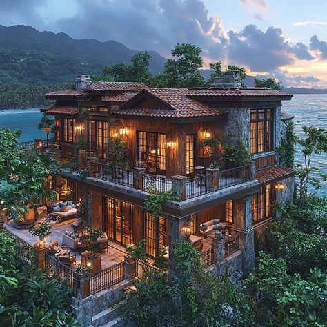 Embark on an island paradise journey with this Craftsman-style Island Hideaway in tropical Fiji, spanning 7,000 sqft. The vivid dawn light and color grading create a luxurious tapestry, enhancing the texture-rich design against an ocean backdrop. Let this AI-rendered masterpiece fuel your design imagination and tropical living dreams. Can you sense the ocean whispers or feel the warmth of the dawn light? Share your impressions! 🌴🏡 #DreamHomeInspiration #LuxuryInteriors #CraftsmanStyle #IslandHideaway #FijiIslands #DawnLight #LuxuryLiving #LuxuryDesign #LuxuryLifestyle #HomeGoals #InspiringHomes #LuxuryTravel Craftsman Island, Modern Villa Exterior, Ocean Backdrop, Island Mansion, Athletic Chic, Preppy House, Pretty Furniture, Rich Design, Tropical Living