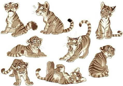 Tiger cartoon Claire Hummel, Character Expressions, Art Tigre, Tiger Cubs, Reference Ideas, Character Design Cartoon, Tiger Drawing, Drawing Animals, Big Cats Art