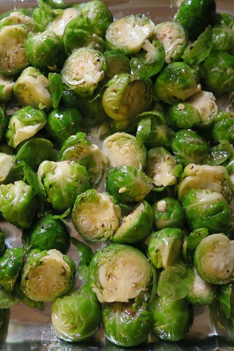 Brussels Sprouts Marinated In Italian Dressing - Cooking Brussels sprouts so they're tender but still firm is half the battle; the other half is adding in some perky flavors like this fresh dill and Italian dressing marinade. Made with frozen brussels sprouts, Italian salad dressing, onion, garlic, dill weed | CDKitchen.com Italian Brussel Sprout Salad, Dill Brussel Sprouts, Marinated Brussel Sprouts, Dipping Sauce For Brussel Sprouts, Salt And Vinegar Brussel Sprouts, Sauteed Frozen Brussel Sprouts, Freezing Brussel Sprouts, Baked Brussel Sprouts, Italian Dressing Recipes