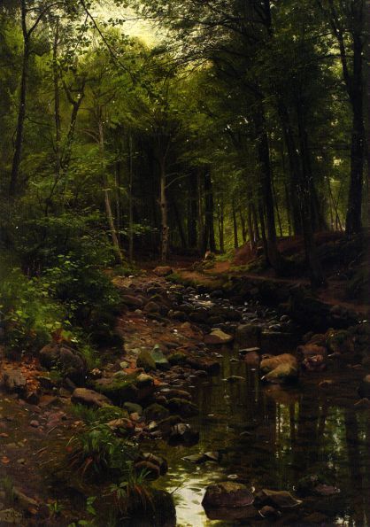 Maher Art Gallery: Peter Mork Monsted Forest Backgrounds, Lukisan Lanskap, Theme Nature, Green Forest, Oil Painting Reproductions, Painting Reproductions, 판타지 아트, Arte Horror, Alam Yang Indah