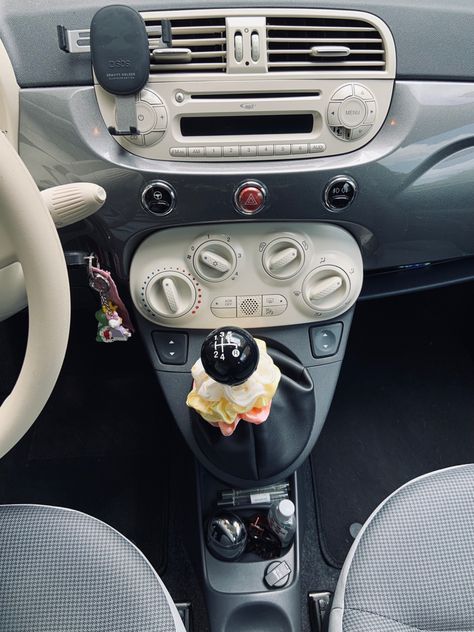 Fiat 500 Interior Decor, Fiat 500 Interior Ideas, Fiat Aesthetic, Car Inside Aesthetic, Fiat 500 Aesthetic, Fiat 500 Accessories, Fiat 500 Interior, Inside Aesthetic, Fiat 500 Cabrio