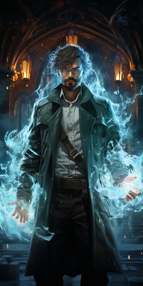 Alchemist Fantasy Art, Cyberpunk Wizard, Shadowrun Art, Modern Wizard, Wizard Dnd, Tech Wizard, Dnd Wizard, Npc Ideas, Modern Myth