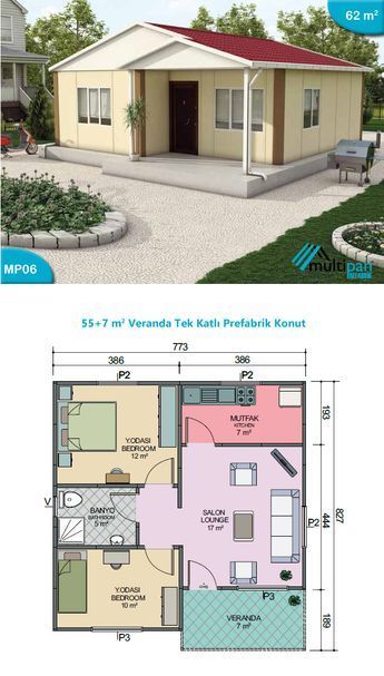 10m2 Bathroom, Little House Plans, Small House Layout, Small House Floor Plans, House Floor Design, Building Plans House, Simple House Design, House Plan Gallery, House Construction Plan