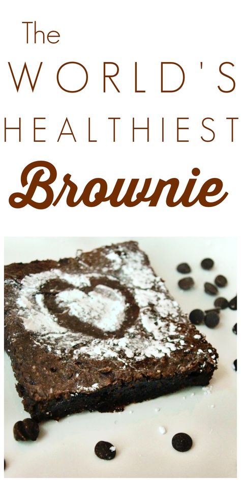 This isn't just a healthy brownie.  This is the WORLD'S healthiest brownie!  It's gluten-free, vegan, oil/butter-free, and fabulous!! You're going to feel so saintly when you  make this healthy brownie recipe. Healthy Brownie Recipe, Brownie Vegan, Healthy Brownie, Brownie Recipes Healthy, Healthy Brownies, Brownie Recipe, Vegan Treats, Paleo Dessert, Vegan Sweets