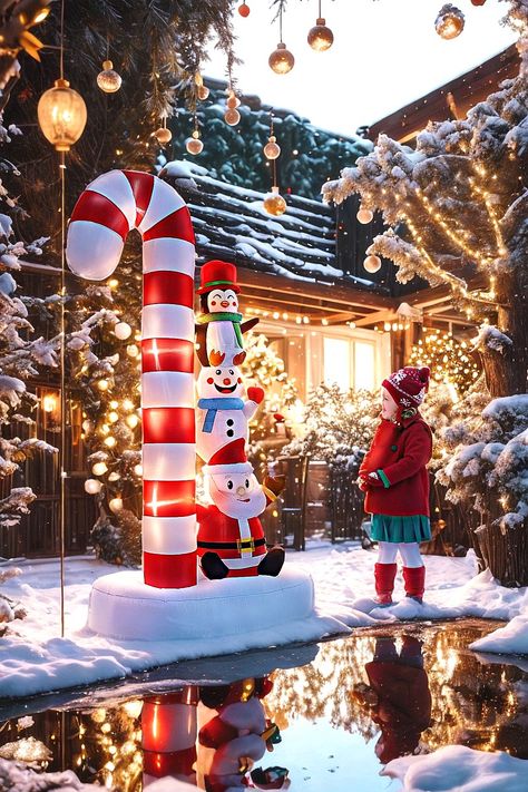 8 FT Christmas Inflatables Santa Claus Snowman Penguin with Candy Cane Outdoor Decoration Built-in LED Lights Cute Blow Up Christmas Decor for Xmas Party Holiday Yard Inflatable Santa, Christmas Inflatables, Holiday Candy, Outdoor Holidays, Outdoor Holiday Decor, Xmas Party, Holiday Decorations, Outdoor Christmas, Candy Cane