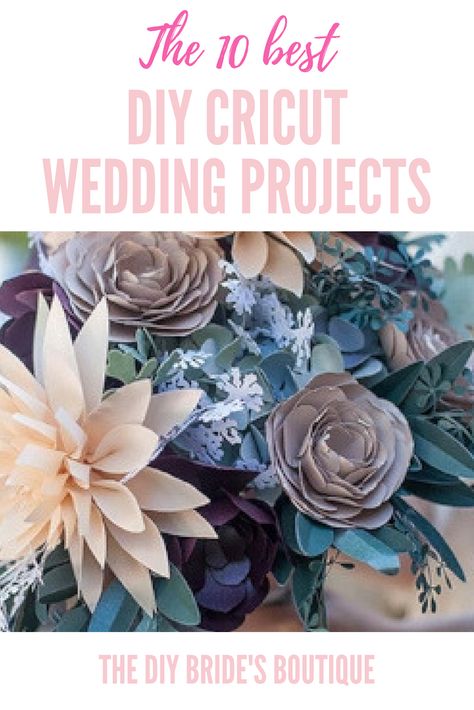 The best DIY wedding projects to make with a cricut #weddingdiy #budgetwedding Cricut Wedding Projects, Tie The Knot Wedding, Cricut Wedding, Wedding Projects, Wedding Invitation Envelopes, Paper Flower Bouquet, Rustic Bridal, Diy Brides, Diy Cricut