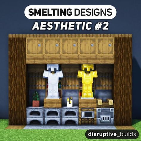 Minecraft Smelting Room Ideas, Minecraft Smelting Room, Minecraft Interior, Minecraft Interior Design, Minecraft Construction, Pocket Edition, Minecraft Builds, Minecraft Projects, Minecraft Designs