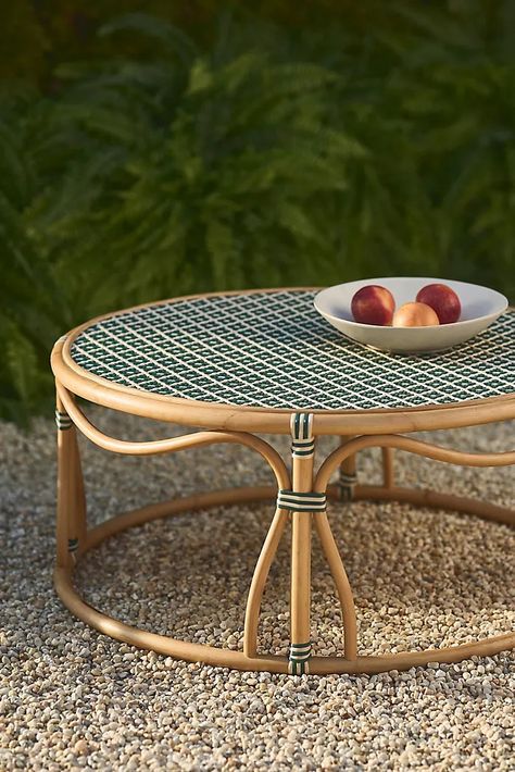 Patio & Outdoor Furniture | Anthropologie Bistro Chairs Outdoor, Ceramic Stool, Rattan Coffee Table, Outdoor Seat Cushions, Unique Coffee Table, Outdoor Stools, Outdoor Side Table, Outdoor Seat, Bistro Chairs