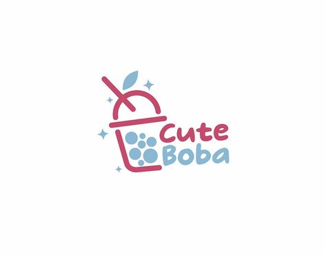 Boba Bloom logo design for Bubble Tea Store :: Behance Bubble Tea Logo Design Ideas, Bubble Tea Logo Design, Boba Tea Logo, Bloom Logo Design, Boba Branding, Bubble Tea Logo, Boba Logo, Bubble Tea Store, Bloom Logo