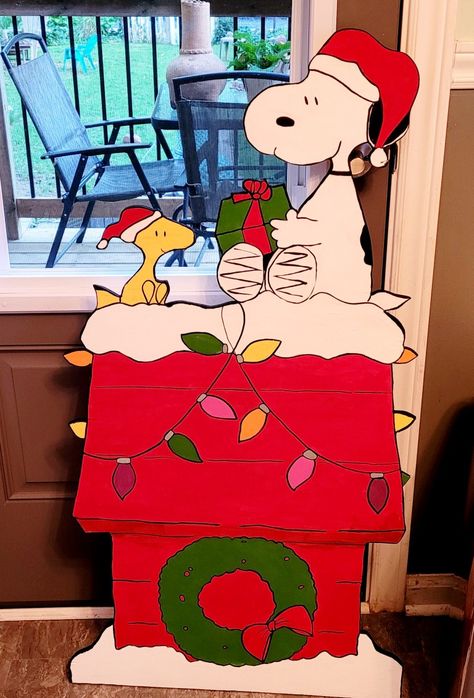 Christmas Plywood Cutouts, Snoopy Happy New Year, Plywood Cutouts, Plywood Decor, Stacked Presents, Plywood Christmas, Stewart Plaid, Christmas 2025, Christmas Yard Art