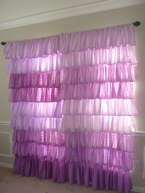 Ombre Ruffled Curtain for a Nursery or Little Girls Room.  Etsy.com/SewSueCustomizes