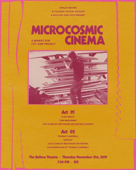 Mollusk Surf Shop on Instagram: “A big night is in store for you on Thursday, November 21st. Join us at the @balboatheater for an evening of Microcosmic Cinema that…” Madonna Live, Thomas Campbell, Mollusk Surf, Red Room, Big Night, Surf Art, Balboa, Vinyl Art, Surf Shop