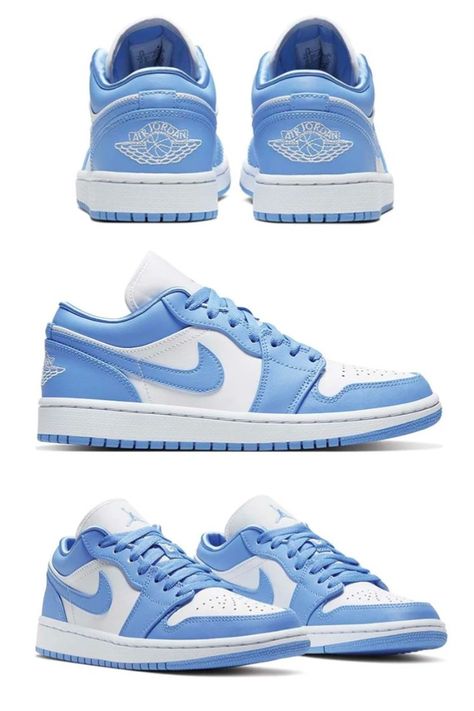 Air Jordan 1 Low “UNC” #jordan1 Air Jordans 1 Low, Air Jordan 1 Low Blue, Jordan 1 Low Blue, Air Jordan 1 Low Unc, Jordan 1 Low Unc, Jordan Collection, Air Jordans Women, Blue Jordans, Jordan Shoes Retro