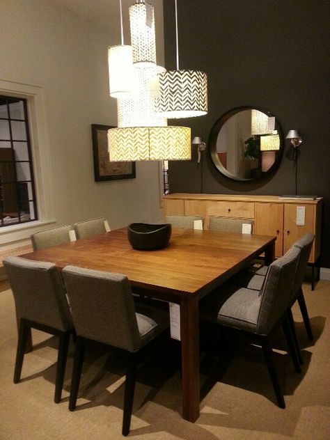 Square table, pendant lamp Square Dining Room, Square Dining Room Table, Farmhouse Dining Room Table, Dining Room Table Decor, Dining Room Wall Decor, Contemporary Dining Room, Square Dining Tables, Farmhouse Dining Room, Dining Table Design