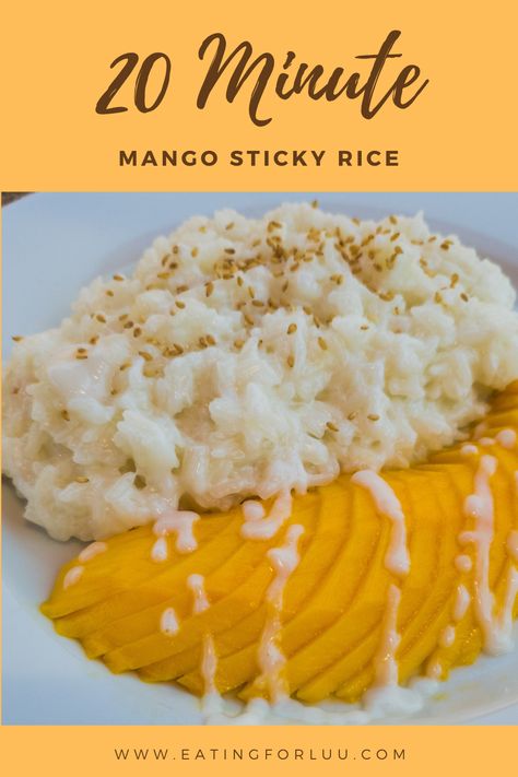 Thai Mango Sticky Rice, Mango Sticky Rice Recipe, Sticky Rice Recipe, Coconut Sticky Rice, Vegan Recipes For One, Sweet Sticky Rice, Thai Mango, Thai Desserts, Rice Desserts