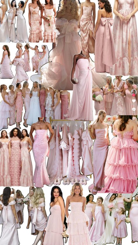 Wedding Entourage Gowns, Light Pink Bridesmaid Dresses, Blush Pink Bridesmaids, Bridal Party Outfit, Loft Wedding, Bridesmaid Colors, Maid Of Honour Dresses, Floral Bridesmaid, Pink Bridesmaid Dresses