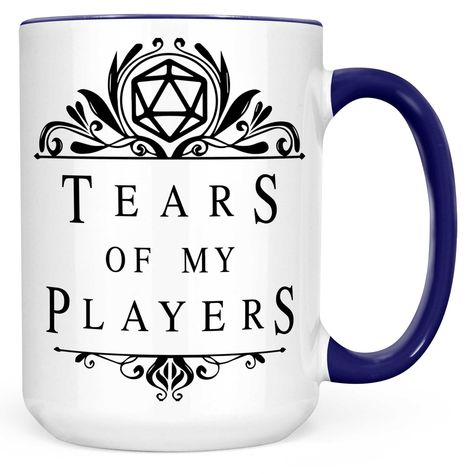 PRICES MAY VARY. PERFECT GIFT FOR ANY DND DM - In the world of dungeons & dragons, the dungeon master is basically a God. He plays the critical role of weaving tales and twisting fate and, yes, may even cause some tears along the way. Our "Tears of My Players" DND dungeon master mug is a nod to the art of ttrpg campaign crafting that any DM would be proud to receive. Perfect as a birthday, Christmas or just because gift for men and women. CRAFTED TO LAST - At Sweet & Salty, we're all about quali Dm Dnd, Dnd Decor, Dnd Gifts, D D Funny, Dnd Accessories, Dungeons And Dragons Gifts, Dungeon Master Gifts, Dragon Birthday Parties, Fantasy Role Playing