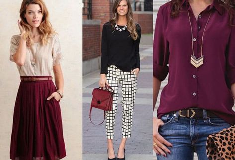 Colors that Go with Burgundy in 2021 Burgundy Clothes, Burgundy Pants Outfit, Long Shirt Outfits, Burgundy Leather Jacket, Burgundy Scarf, Color Outfits, Burgundy Outfit, Burgundy Shirt, Burgundy Pants