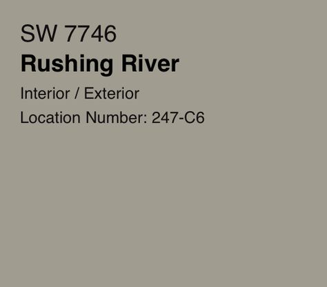 Sw Rushing River Exterior, Sw Honed Soapstone, Rushing River Sherwin Williams Exterior, Rushing River Sherwin Williams, Grey Exterior House Colors, Gray House Exterior, Narrow Lot House Plans, Neutral Paint Color, Exterior Color Schemes