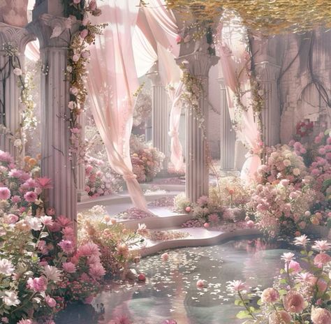 Fantasy Rooms, Wallpaper Girly, Ethereal Aesthetic, Pretty Landscapes, Fantasy Places, Princess Aesthetic, Dessin Adorable, Fantasy Aesthetic, Dreamy Art