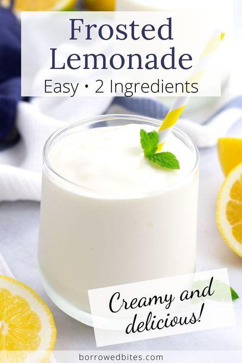 You only need 2 ingredients and 5 minutes to make this yummy Frozen Lemonade recipe! It’s the perfect combination of tangy lemonade concentrate and creamy vanilla ice cream to keep you cool all summer long! Frozen Lemonade Recipe, Homemade Lemonade Concentrate, Lemonade Concentrate Recipe, Frosted Lemonade Recipe, Frosted Lemonade, Fast Snack, Lemonade Concentrate, Summertime Drinks, Frozen Lemonade