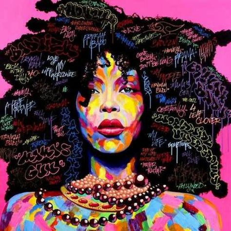 Erykah Badu Art Amour, Street Art Utopia, Natural Hair Art, Afrikaanse Kunst, Graffiti Artwork, Art Et Illustration, Art Pop, Graffiti Artist, Afro Art